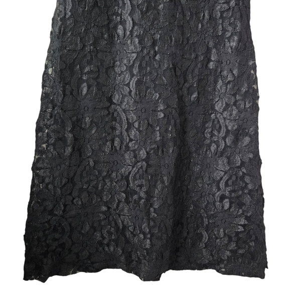 Vintage Bisou Bisou Small Black Lace Short-Sleeve Lined Mini‎ Dress Made In USA - Picture 7 of 14